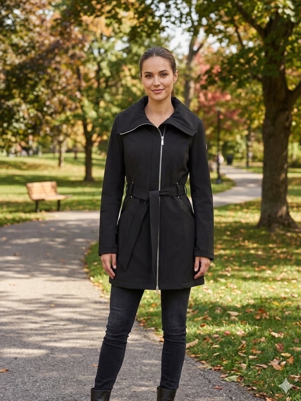 RW&CO Double Breasted Trench Coat With Belt